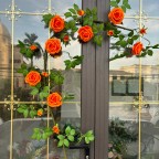 Dây hoa hồng leo giả KT 150cm_ dây hồng cam